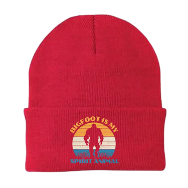 Bigfoot Is My Spirit Animal Embroidered Beanie